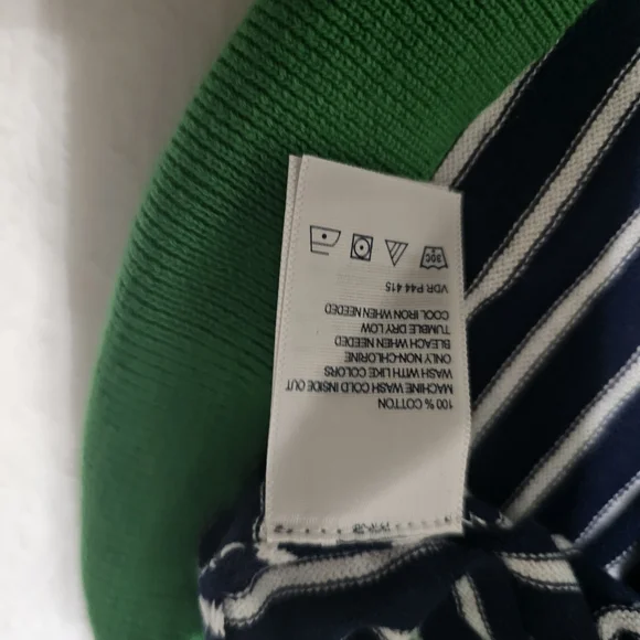Nautica boatneck Kelly green navy striped sweater nwt - Picture 5 of 5
